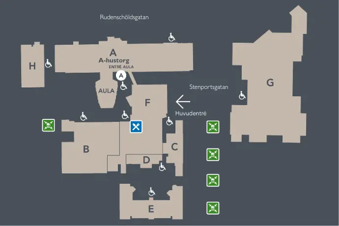 Orienteringskarta över De la Gardiegymnasiet