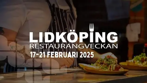 Annonsbild för restaurangveckan. Bilden visar en tallrik med mat. 